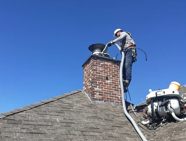 Dedicated Gardena Chimney Sweep team member cleaning a chimney in Gardena, CA