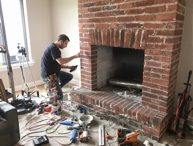 Gardena Chimney Sweep specialist finalizing chimney liner service in Gardena, CA