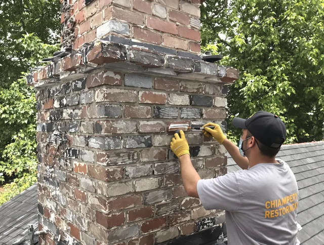 In-progress chimney restoration by Gardena Chimney Sweep in Gardena, CA