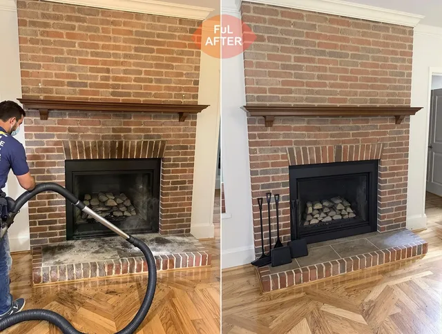 Gardena Chimney Sweep carefully sanitizing a fireplace in Gardena, CA