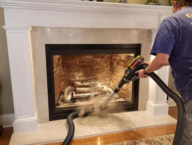 Fireplace cleaning performed by Gardena Chimney Sweep in Gardena, CA